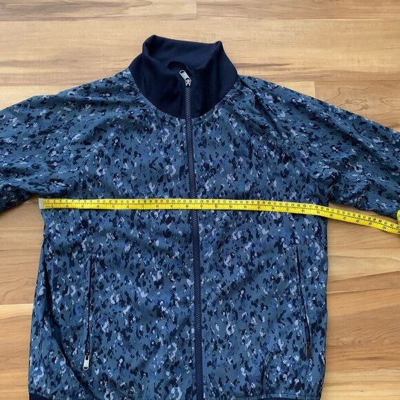 Athleta Brooklyn Bomber Jacket Captivate Chrome Blue Size Medium Lightweight - Picture 3 of 9